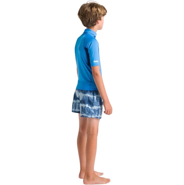 2024 C-Skins Junior NuWave X Short Sleeve Rash Vest C-NLYSSJ - Cyan / Slate / Multi